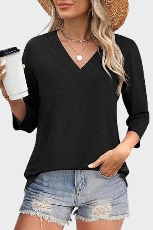 Carine - T-shirt mit V-Ausschnitt