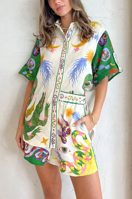 Days of Heaven - Linnenmix Unieke print