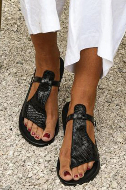 JADE | STRUKTURIERTE T-RIEMEN-SANDALEN