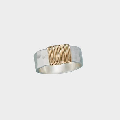 Vintage Gold Draht Silber Ring