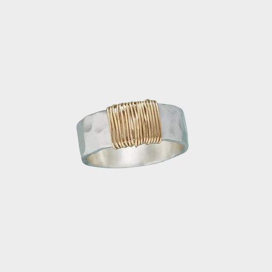 Vintage Gold Draht Silber Ring