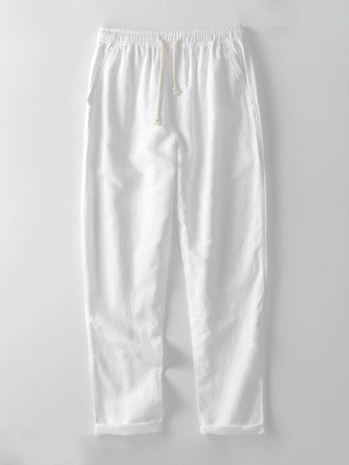 Gerade geschnittene Leinenhose
