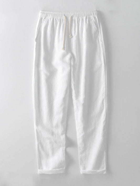 Gerade geschnittene Leinenhose
