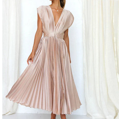 Hannah - Elegantes Plissiertes Maxikleid