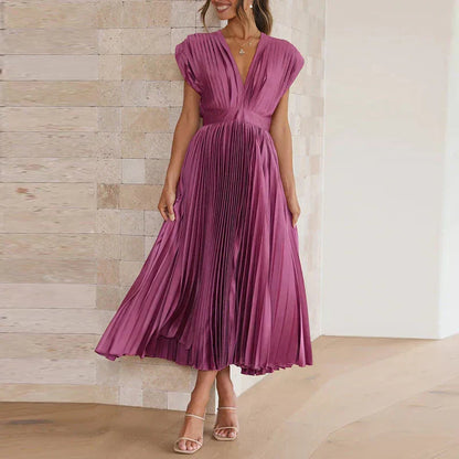 Hannah - Elegantes Plissiertes Maxikleid