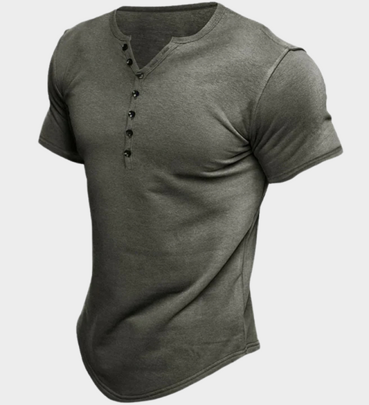Chad - Stilvolles Henley-Shirt mit kurzen Ärmeln