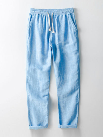 Gerade geschnittene Leinenhose
