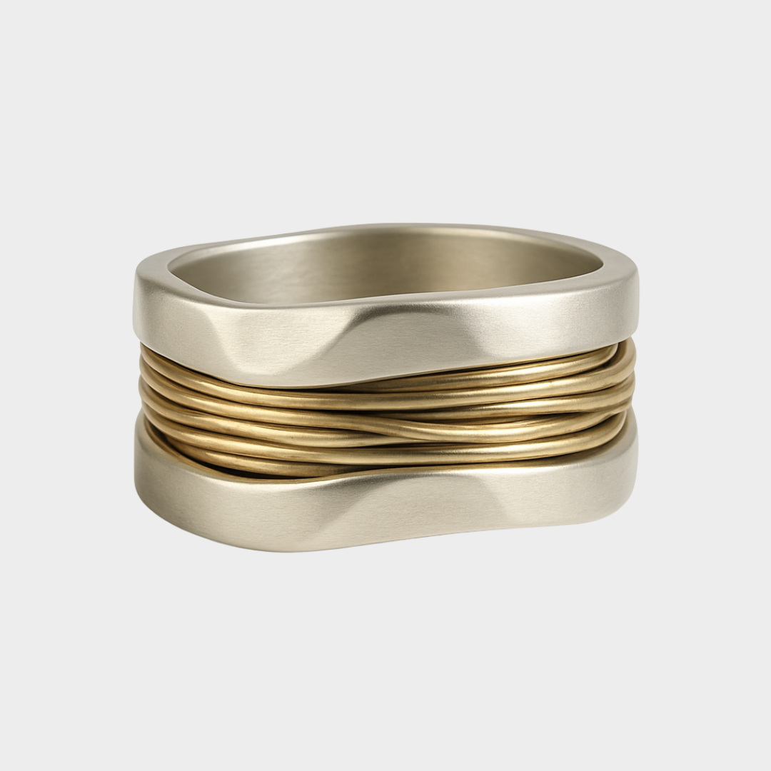 Silber Gold Draht Ring