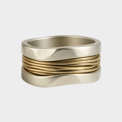Silber Gold Draht Ring