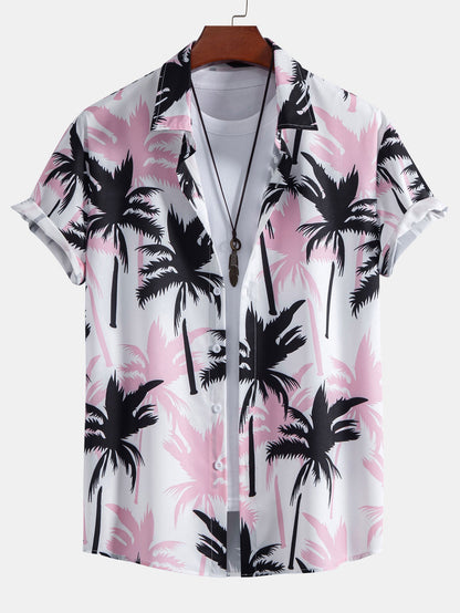 Hemd mit Palmenprint und Knöpfen & Badeshorts