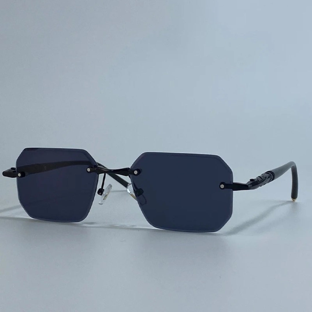 Ronny – Modische randlose quadratische Sonnenbrille für Herren