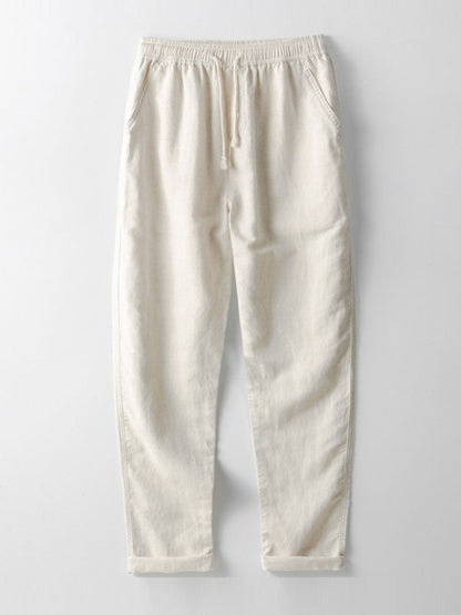 Gerade geschnittene Leinenhose