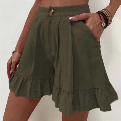 Alisa - Fließende Kurzhose mit Rüschensaum