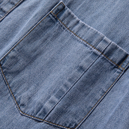 Denim - Lose dünnes Retro-Arbeitskleidungs-T-Shirt