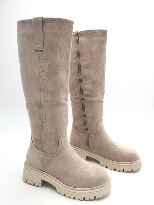 Elvira Beige Hohe Stiefel