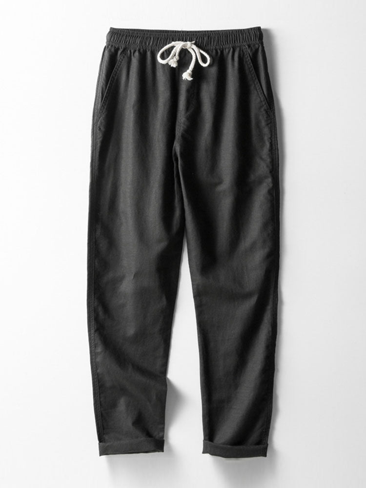 Gerade geschnittene Leinenhose