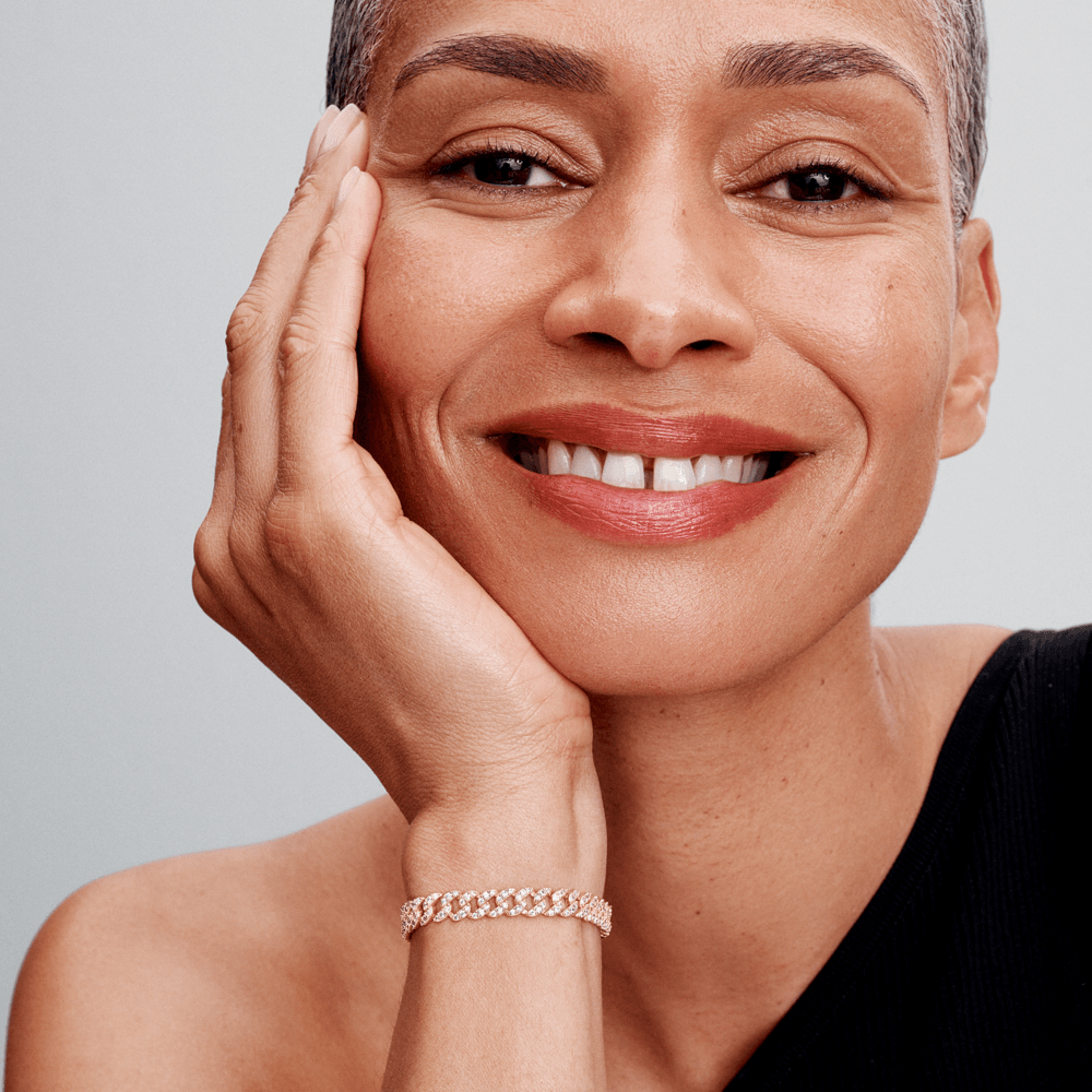 Moissanit Kubanisches Armband | Gold 18k