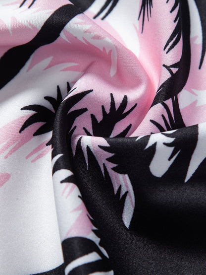 Hemd mit Palmenprint und Knöpfen & Badeshorts