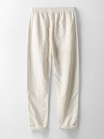 Gerade geschnittene Leinenhose