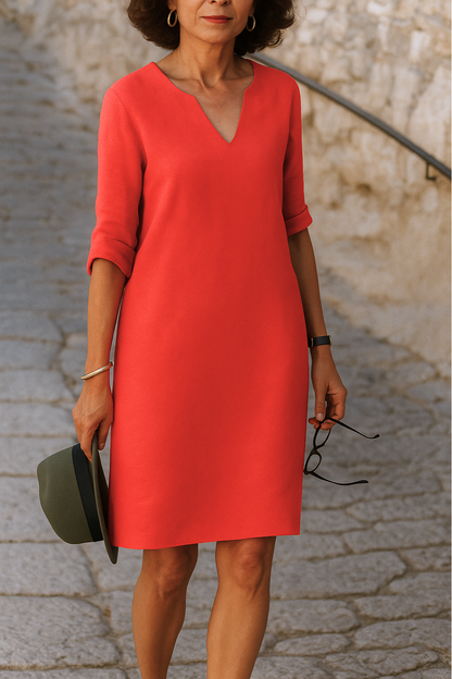 Lisette -  Elegantes Kleid mit V-Ausschnitt