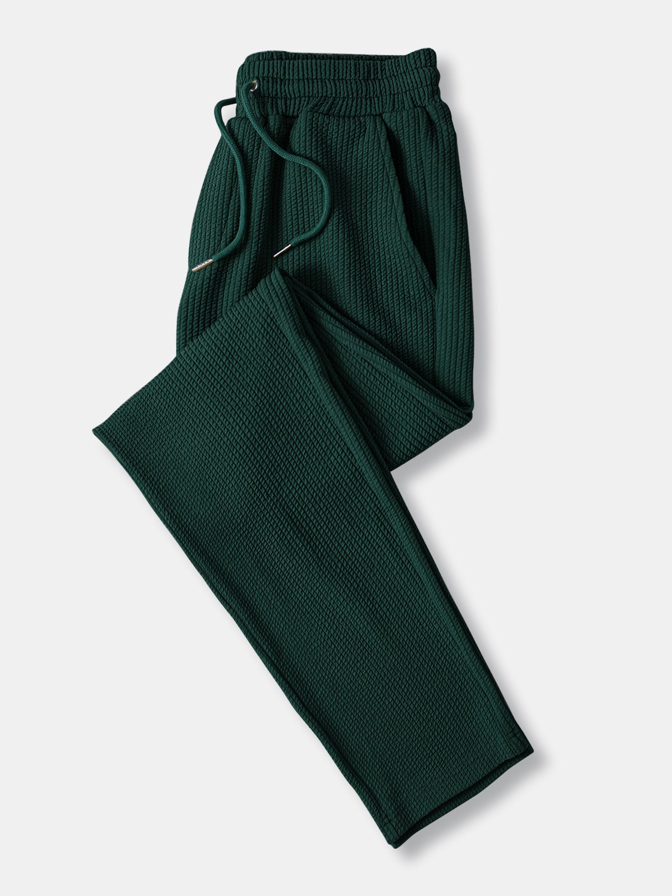 Langärmliges, figurbetontes Shirt mit geripptem Stehkragen und gerade geschnittene Hose mit geripptem Saum