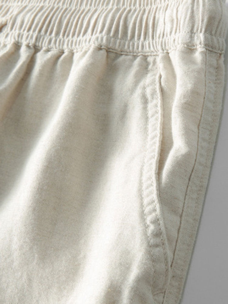Gerade geschnittene Leinenhose