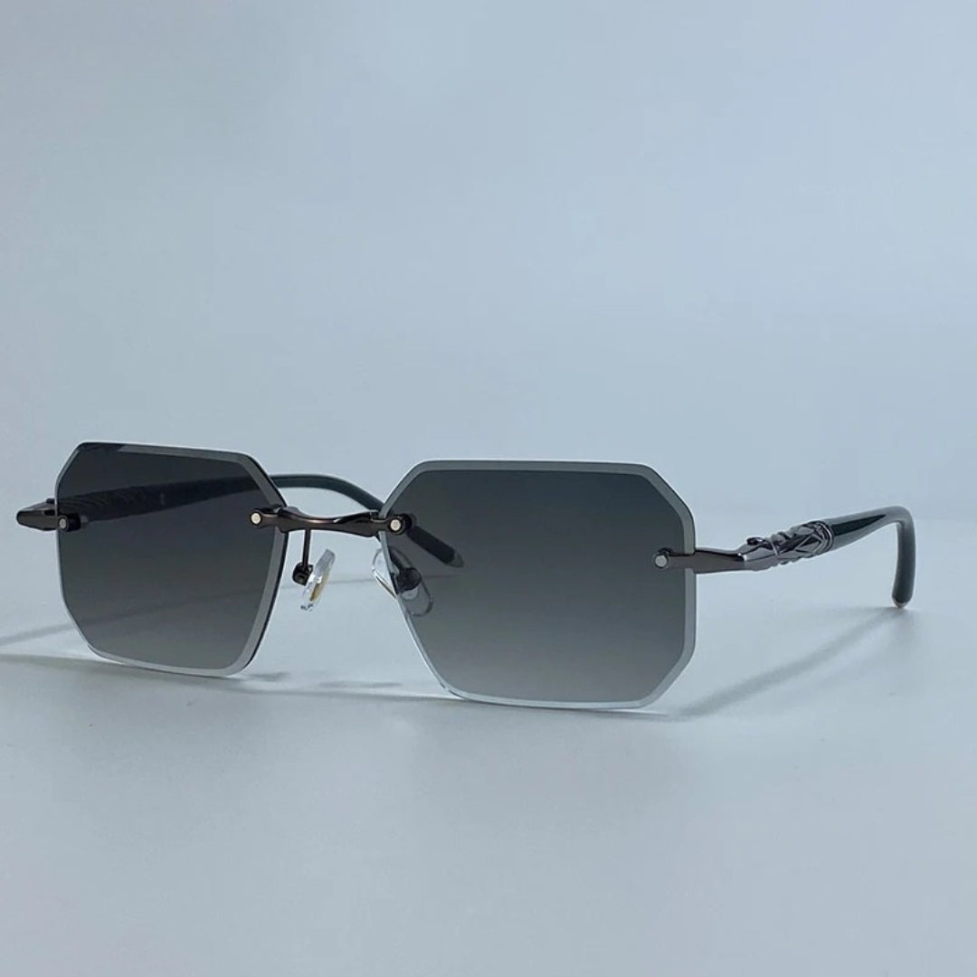 Ronny – Modische randlose quadratische Sonnenbrille für Herren