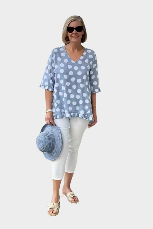 Melanie - Elegante Bluse mit V-Ausschnitt