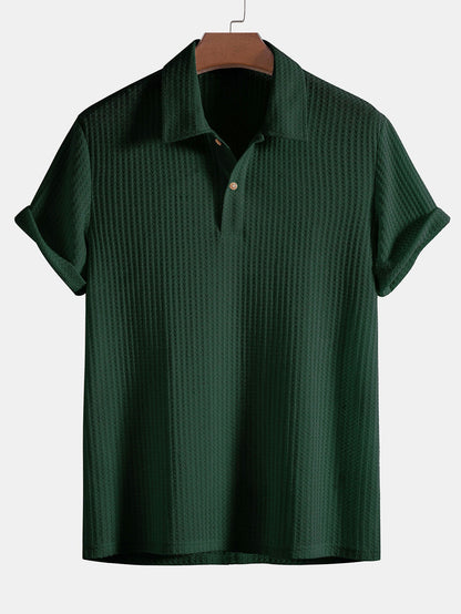 Gestricktes Waffel-Poloshirt