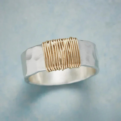 Vintage Gold Draht Silber Ring
