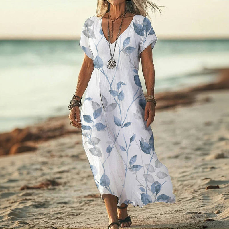 Jana - Lockeres Kleid mit Blätterdruck