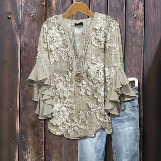 Evylin - Vintage-Bluse mit floralem Muster