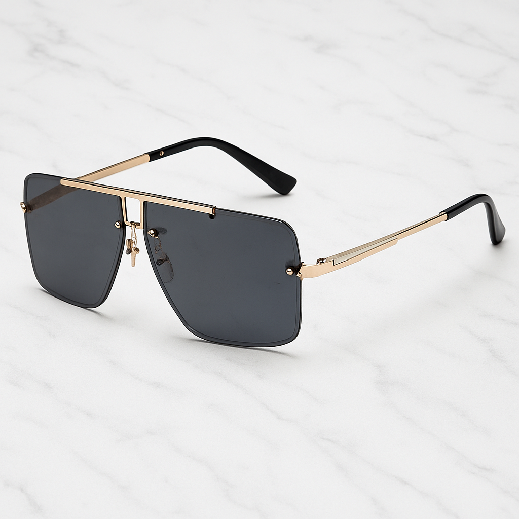 Rudy - Double Beam Rimless Square Sunglasses
