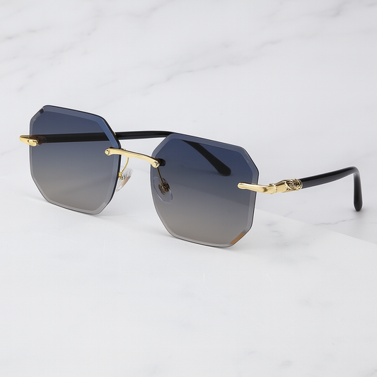 Ronny – Modische randlose quadratische Sonnenbrille für Herren