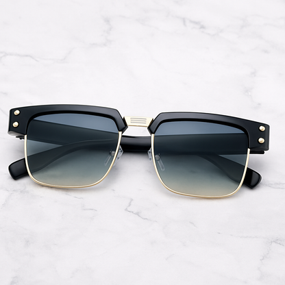 Cody – Steampunk-Sonnenbrille mit polarisierten Gläsern und eckigem Rahmen