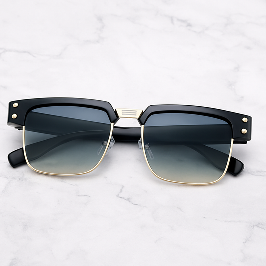 Cody – Steampunk-Sonnenbrille mit polarisierten Gläsern und eckigem Rahmen