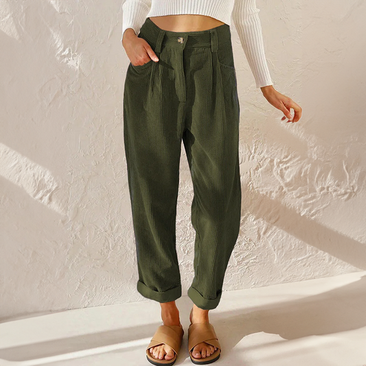 ANNIE - BEQUEME CORDHOSE MIT HOHER TAILLE