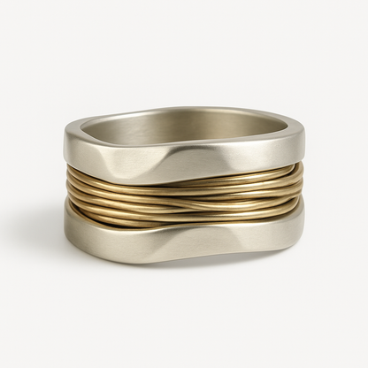 Silber Gold Draht Ring