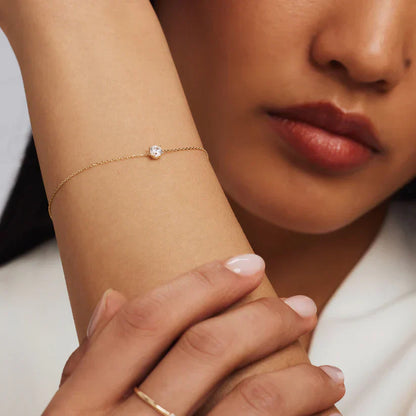 Cléa 14k Gold Moissanit-Stein-Armband