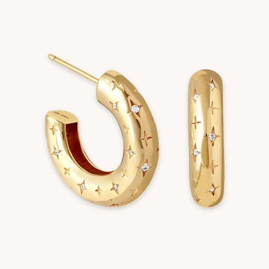 Cosmic Hoop-Ohrringe | Gold 16k