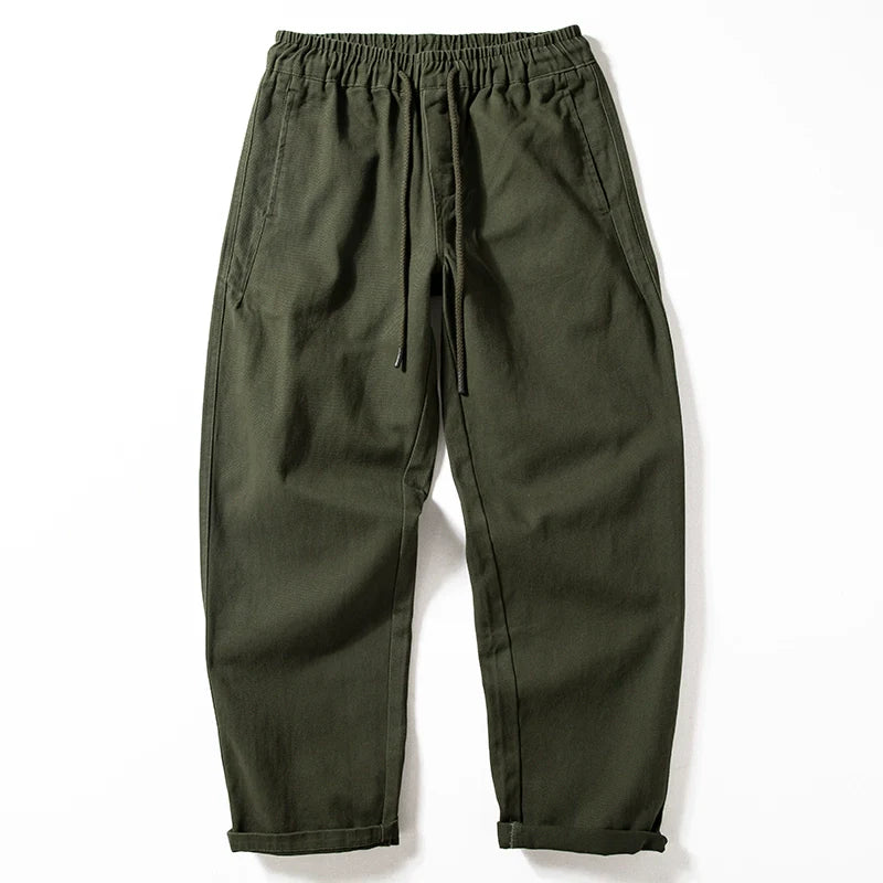 Dicke, gebürstete Baumwolle, lockere, gerade Hose