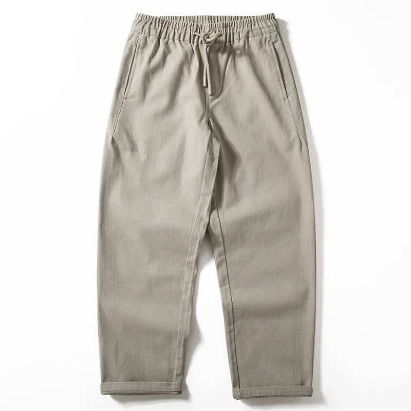 Dicke, gebürstete Baumwolle, lockere, gerade Hose