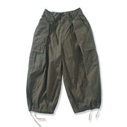 Japanische Retro-Silhouette Multi-Pocket-Hose mit weitem Bein