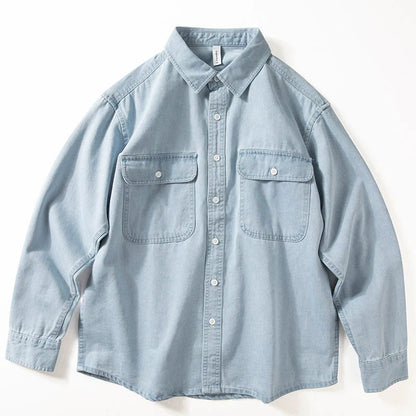Denim Lockeres Amerikanisches Freizeithemd Jacke