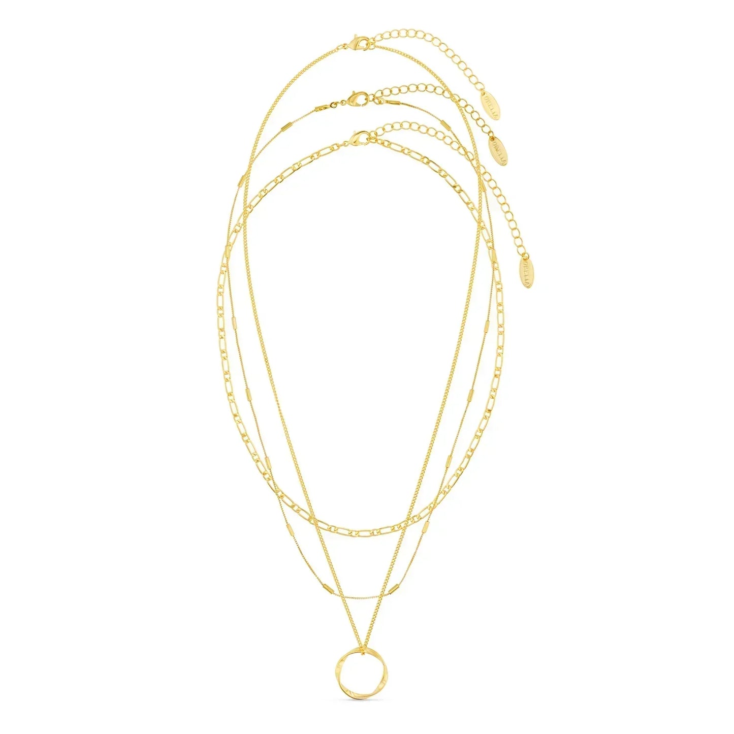 Offener Kreis dreireihige Halskette | Gold 18k