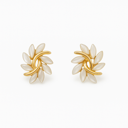Luxus-Ohrringe aus weißem Opal in Gold