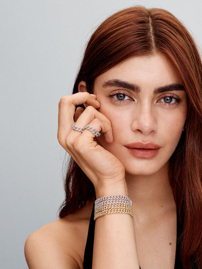 Moissanit Kubanisches Armband | Gold 18k