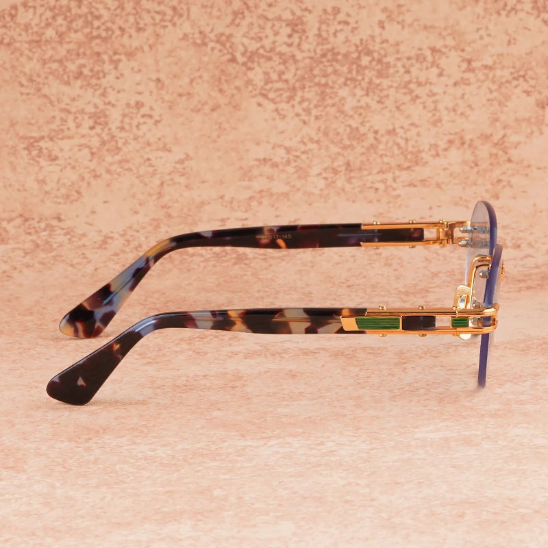 Joran - Rimless Round Acetate Gradient Sunglasses