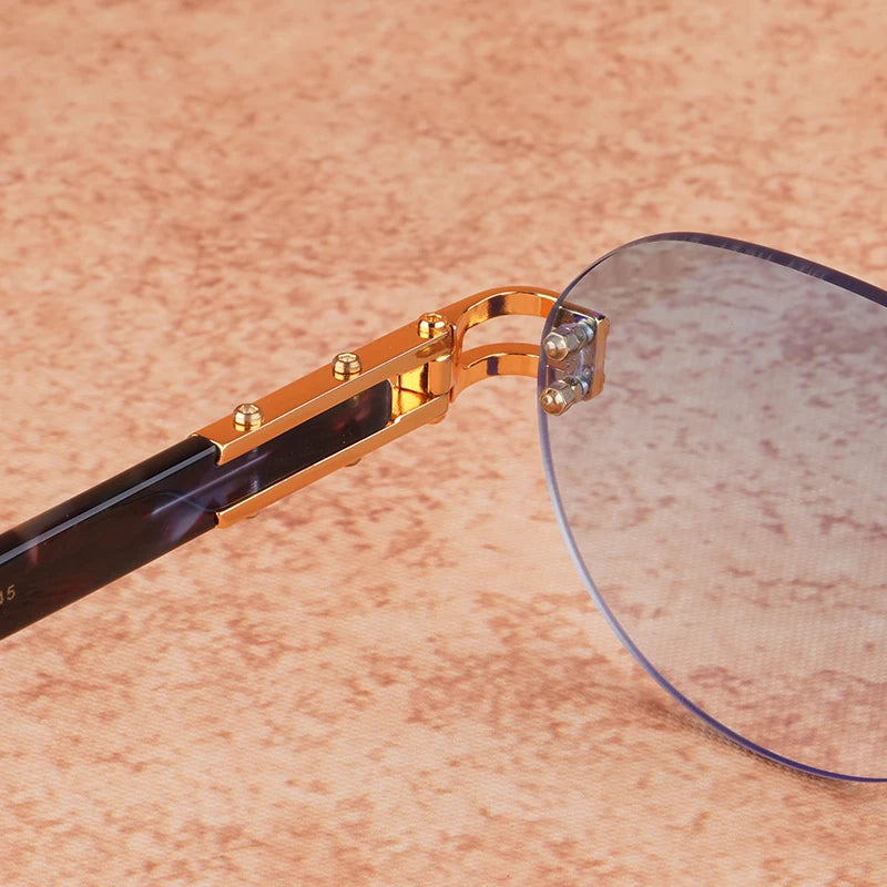 Joran - Rimless Round Acetate Gradient Sunglasses