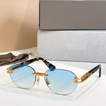 Joran - Rimless Round Acetate Gradient Sunglasses